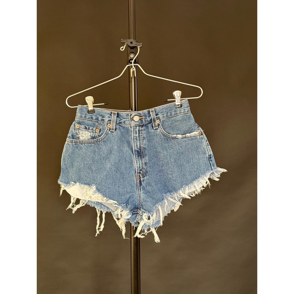 Levi's Distressed Blue Denim Cutoff Shorts